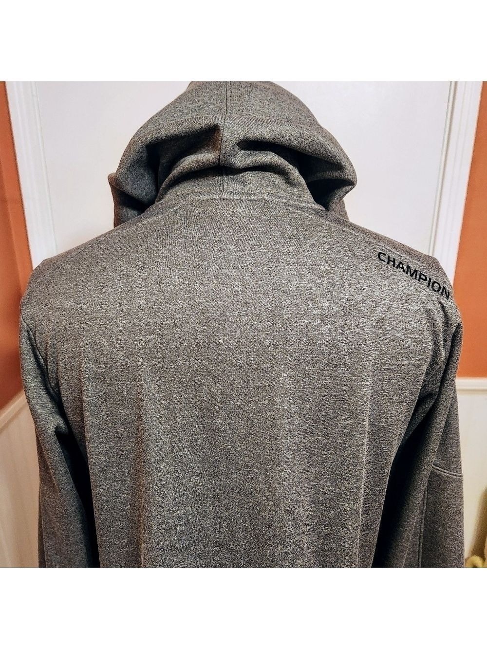 Champion Men's Hoodie Sweatshirt Heather Gray Medium - Picture 6 of 10